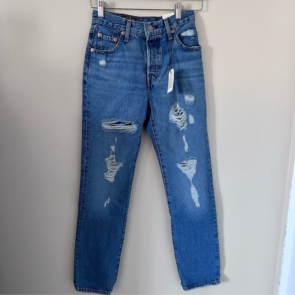 Levi's Premium 501 Original Distressed Jeans Size 23 30 NWT